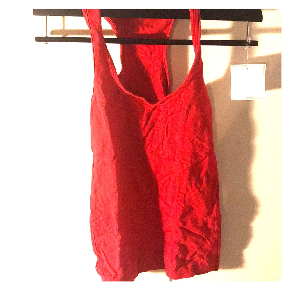 Red racerback tank top